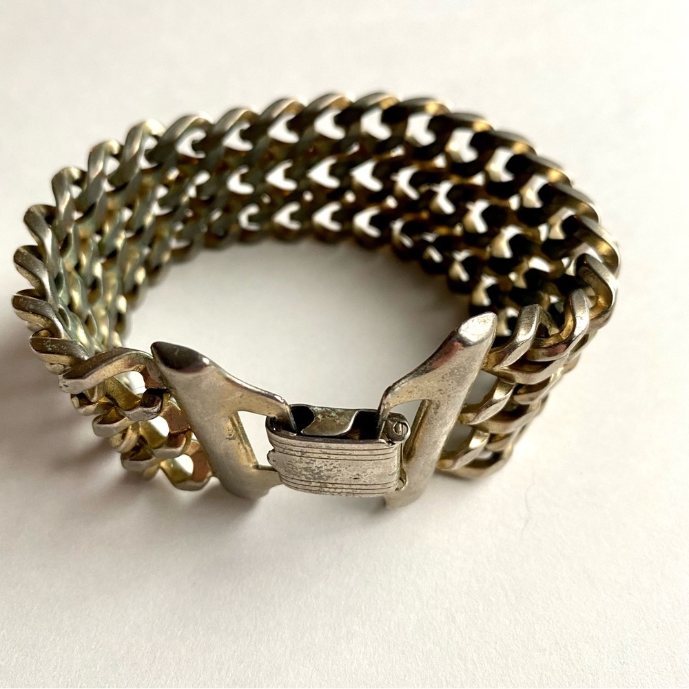 Vintage Silvertone Large Link Bracelet